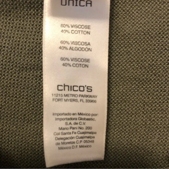 Chico’s Cotton Knit Fringe Triangle Wrap - Picture 4 of 6